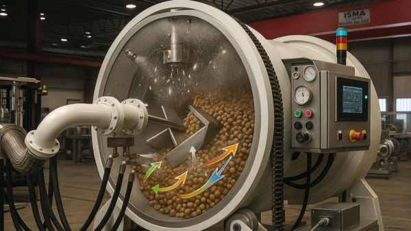 犬猫用ドライペットフード製造における真空コーティング技術