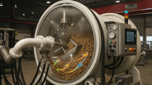 犬猫用ドライペットフード製造における真空コーティング技術