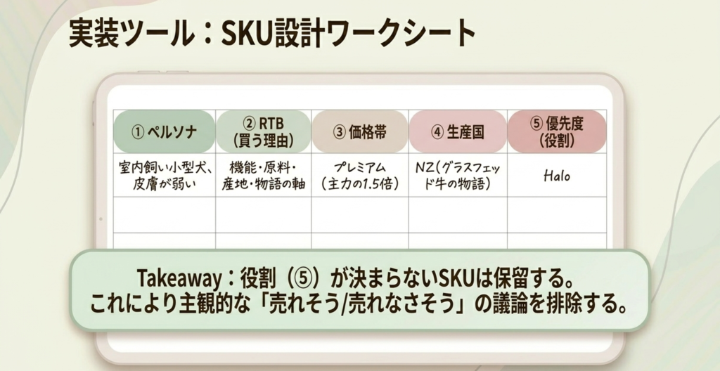 SKU Design Worksheet | Pet Foods